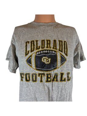 Vintage Colorado Buffaloes Football T Shirt Mens M Sand Knit NCAA College 80s